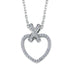 Cubic Zirconia Kiss & Heart Pendant in Rhodium Plated Silver