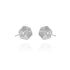 Pave Baguette & Round Cubic Zirconia Hexagonal Stud Earrings in Rhodium Plated Silver