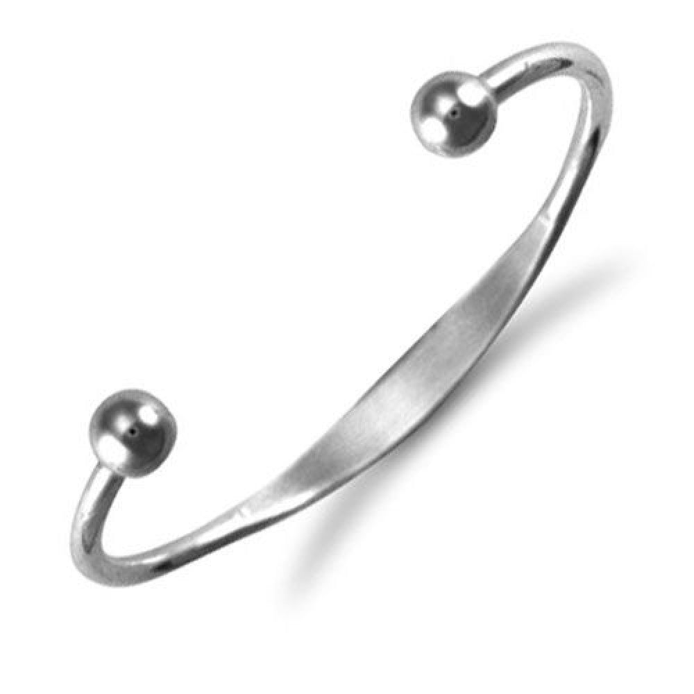 Solid 925 Sterling Silver Children’s Identity Torque Bangle 5.8g