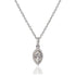 0.88ct Marquise Cut Cubic Zirconia Halo Pendant in Rhodium Plated Silver