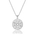 1.30ct Circle Smoke Pendant in Rhodium Plated Silver 25mm