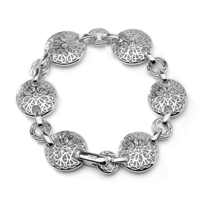 13.30ct Cubic Zirconia Pave Disc Bracelet in Rhodium Plated Silver