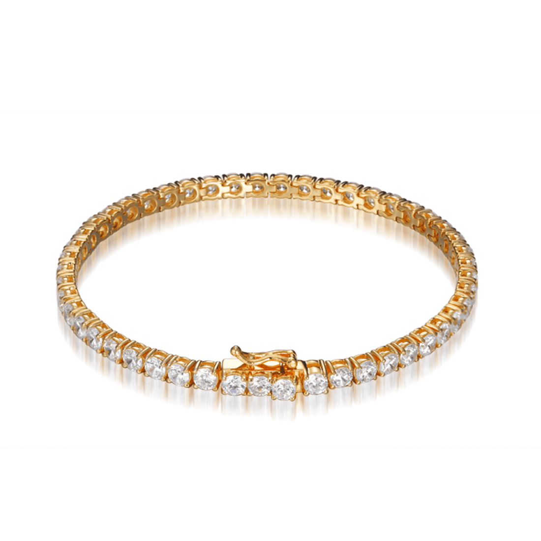 15.70ct Cubic Zirconia Classic Tennis Bracelet in 14k Yellow Gold Plated Silver