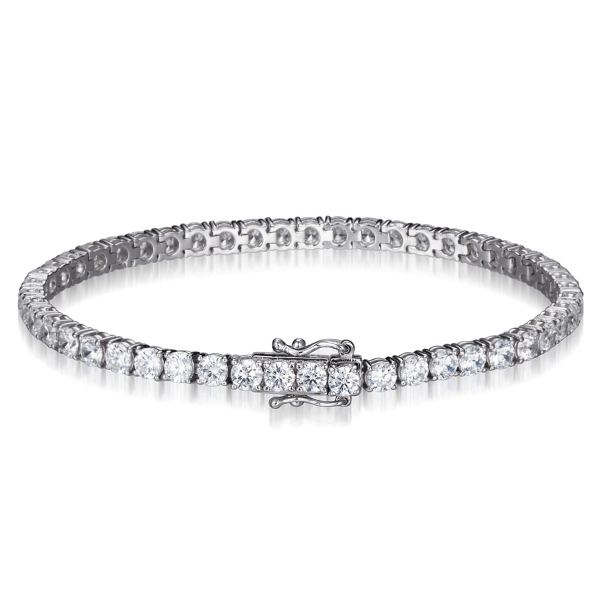 15.70ct Cubic Zirconia Classic Tennis Bracelet in Rhodium Plated Silver