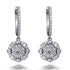 1.75ct Cubic Zirconia Cluster Drop Earrings in Rhodium Plated Silver