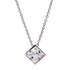 1.85ct Cubic Zirconia Princess Cut Bezel Pendant in Rhodium Plated Silver