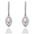 2.0ct Marquise Cut Cubic Zirconia Halo Drop Earrings in Rhodium Plated Silver
