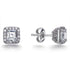 2.20ct Cubic Zirconia Princess Cut Halo Stud Earrings in Rhodium Plated Silver