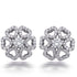 2.30ct Cubic Zirconia Flower Stud Earrings in Rhodium Plated Silver