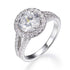 2.50ct & 0.80ct Cubic Zirconia Halo Ring in Rhodium Plated Silver