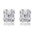 2.80ct Cubic Zirconia Emerald Cut Stud Earrings in Rhodium Plated Silver