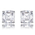 3.10ct Asscher Cut Cubic Zirconia Stud Earrings in Rhodium Plated Silver