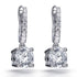 3.30ct Claw Set Cubic Zirconia Solitaire Drop Earrings in Rhodium Plated Silver
