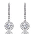 3.50ct Cubic Zirconia Halo Drop Earrings in Rhodium Plated Silver