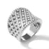 3.50ct Cubic Zirconia Lattice Curve Ring in Rhodium Plated Silver