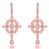 4.40ct Cubic Zirconia Flower Drop Earrings in 14k Rose Gold Plated Silver