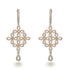 4.40ct Cubic Zirconia Flower Drop Earrings in 14k Yellow Gold Plated Silver