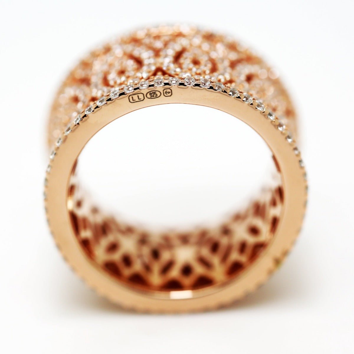 4.60ct Cubic Zirconia Filigree Full Eternity Ring in 14k Rose Gold Plated Silver