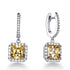 5.0ct Cirtine & Cubic Zirconia Halo Drop Earrings in Rhodium Plated Silver