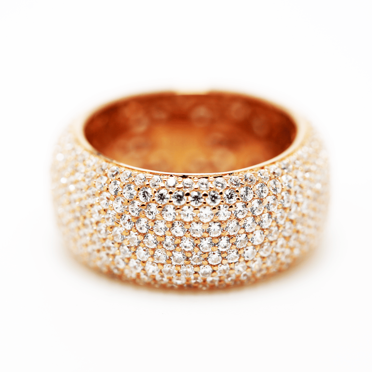 7.00ct Cubic Zirconia Destiny Pave Full Eternity Ring in 14k Rose Gold Plated Silver