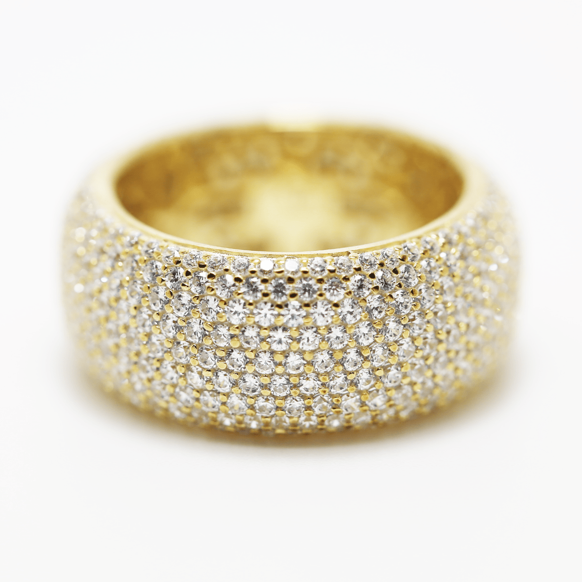 7.00ct Cubic Zirconia Destiny Pave Full Eternity Ring in 14k Yellow Gold Plated Silver