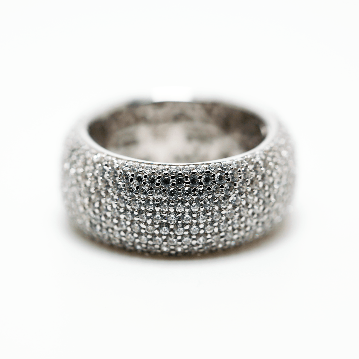 7.00ct Cubic Zirconia Destiny Pave Full Eternity Ring in Rhodium Plated Silver