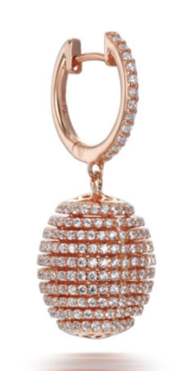 7.0ct Cubic Zirconia Beehive Earrings in 14k Rose Gold Plated Silver