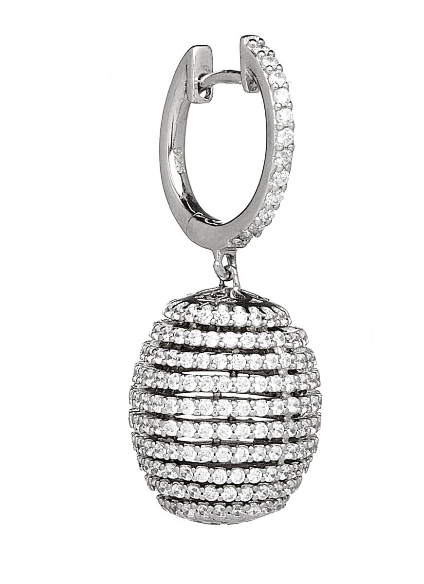 7.0ct Cubic Zirconia Beehive Earrings in Rhodium Plated Silver