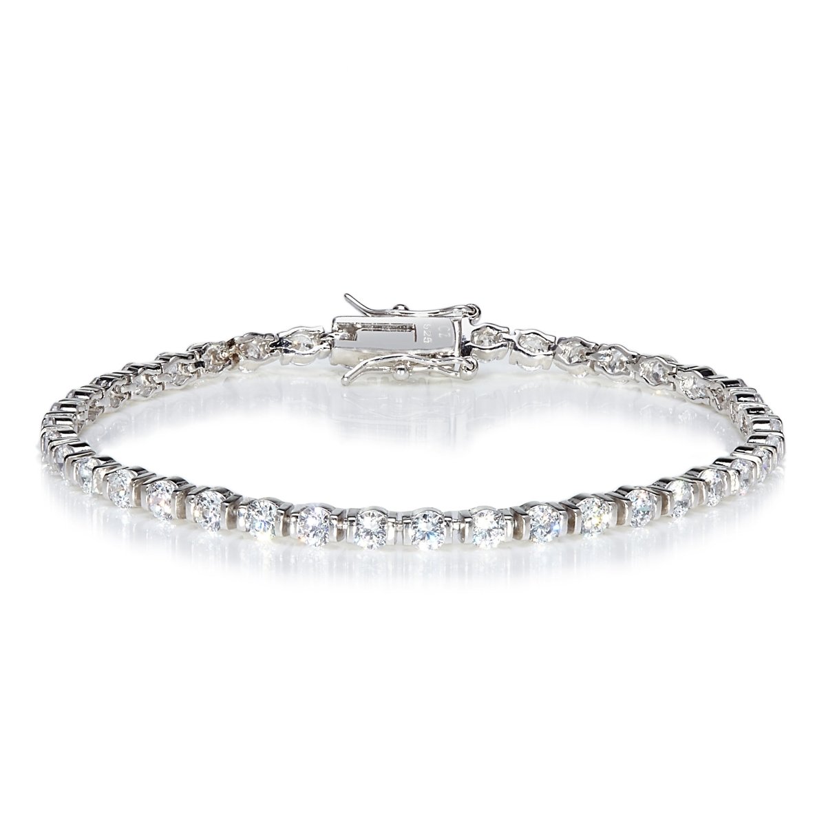 7.20ct Cubic Zirconia Carla Tennis Bracelet in Rhodium Plated Silver