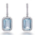 8.50ct Blue Topaz & Cubic Zirconia Halo Earrings in Rhodium Plated Silver