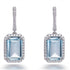 8.50ct Blue Topaz & Cubic Zirconia Halo Earrings in Rhodium Plated Silver