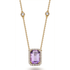 Amethyst 6.50ct & Cubic Zirconia 2.00ct Halo Pendant in 14k Yellow Gold Plated Silver