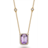Amethyst 6.50ct & Cubic Zirconia 2.00ct Halo Pendant in 14k Yellow Gold Plated Silver