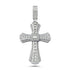 Baguette Cubic Zirconia Byzantine Baguette Cross Pendant in Rhodium Plated Silver