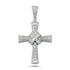 Baguette & Round Cubic Zirconia Cross Knot Pendant in Rhodium Plated Silver