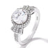 Brilliant Cut Cubic Zirconia Art Deco Bon Bon Ring in Rhodium Plated Silver