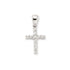 Classic Cubic Zirconia Claw Set Cross Pendant in Rhodium Plated Silver 25mm