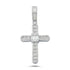 Cubic Zirconia Arch Cross Pendant Round and Baguette in Rhodium Plated Silver