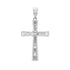 Cubic Zirconia Graduating Baguette Cross Knot Pendant in Rhodium Plated Silver