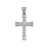 Cubic Zirconia Twist Cross Pendant in Rhodium Plated Silver