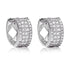 2.15ct Cubic Zirconia Huggie Pave Set Earrings in Rhodium Plated Silver
