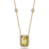 Lemon Citrine 6.50ct & Cubic Zirconia 2.00ct Halo Pendant in 14k Yellow Gold Plated Silver