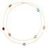Multi Colour Rub Over Chain Necklace Set in 14k Yellow Gold Plated Silver 36"