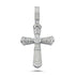 Round & Baguette Cubic Zirconia Byzantine Cross Pendant Rhodium Plated Silver