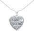 Sterling Silver Round & Baguette Cubic Zirconia Love Heart Pendant