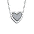 Cubic Zirconia Studded Halo Heart Pendant in Rhodium Plated Silver