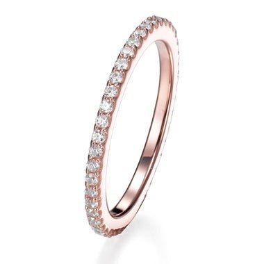 0.72ct Cubic Zirconia Olivia Full Band Eternity Ring in 14k Rose Gold Plated Silver