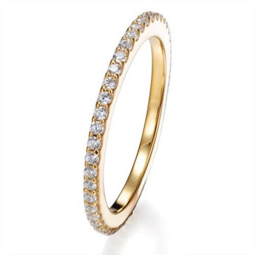 0.72ct Cubic Zirconia Olivia Full Band Eternity Ring in 14k Yellow Gold Plated Silver