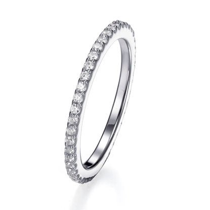 0.72ct Cubic Zirconia Olivia Full Band Eternity Ring in Rhodium Plated Silver