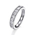 1.10ct Princess Cubic Zirconia Channel Set Half Eternity Ring in Rhodium Plated Silver